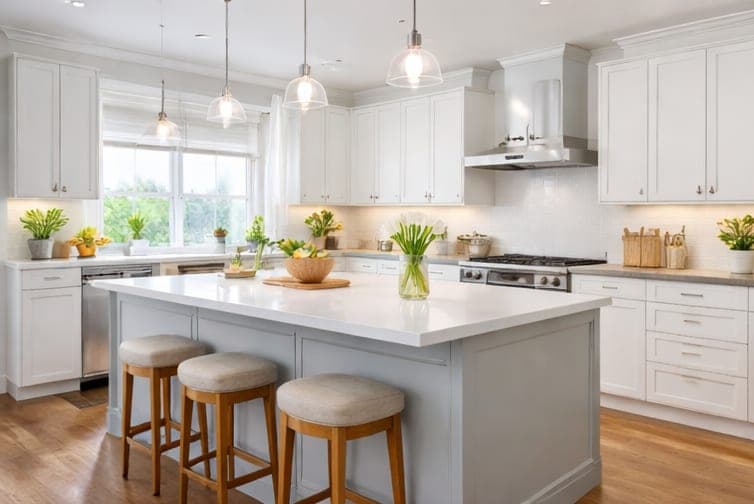 A bright, freshly cleaned kitchen